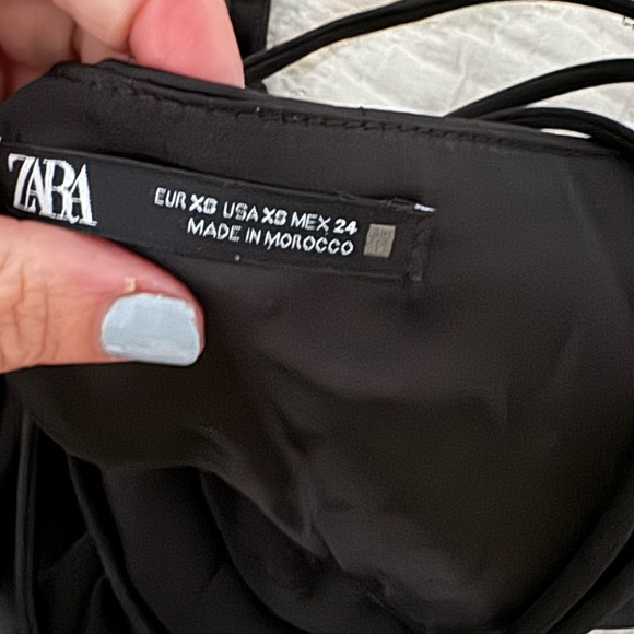 Zara Satin Effect Cutout Midi Dress black Blogger fave strappy - Picture 3 of 9